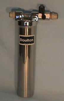 HIS210 Stainless Steel Under Counter Doulton Water Filter with Ultracarb Doulton Ceramic Water Filter Cartridge and CM1500 VOC Water Filter Cartridge