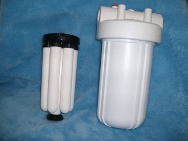Doulton unique 6 ceramic candle filter module fits most industry standard 10 inch “Big Blue or Big White” type housings. 