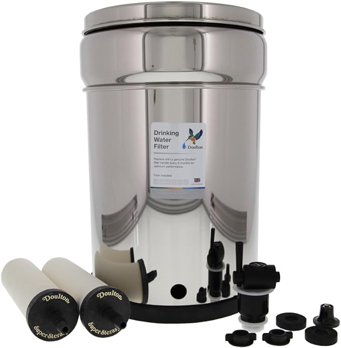 British Berkefeld by Doulton GSSHM2 Gravity Water Filter with CS07HM W9121266 Doulton Ultra Sterasyl Ceramic Candles